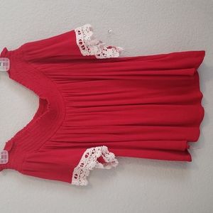 Red off shoulder top